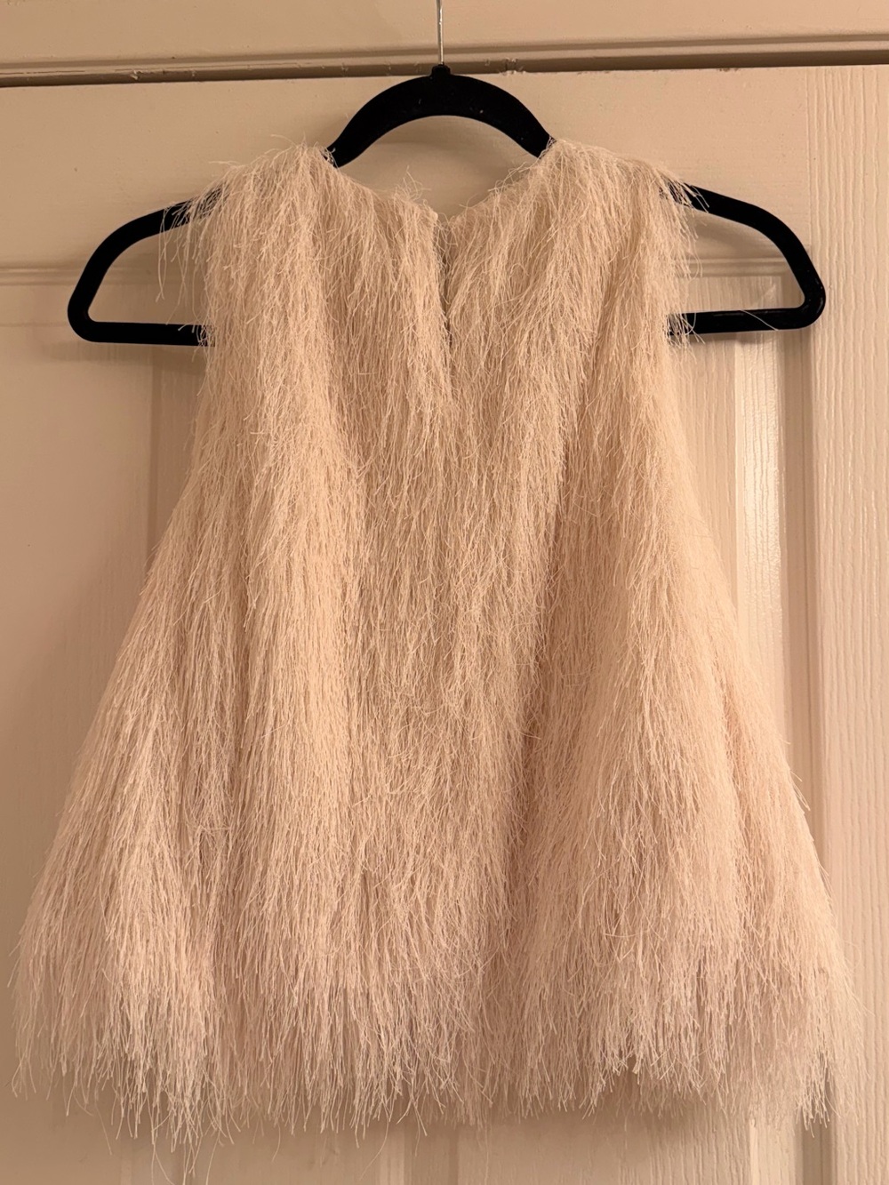 Zara Cream Feather-Texture Sleeveless Top - Picture 5 of 7
